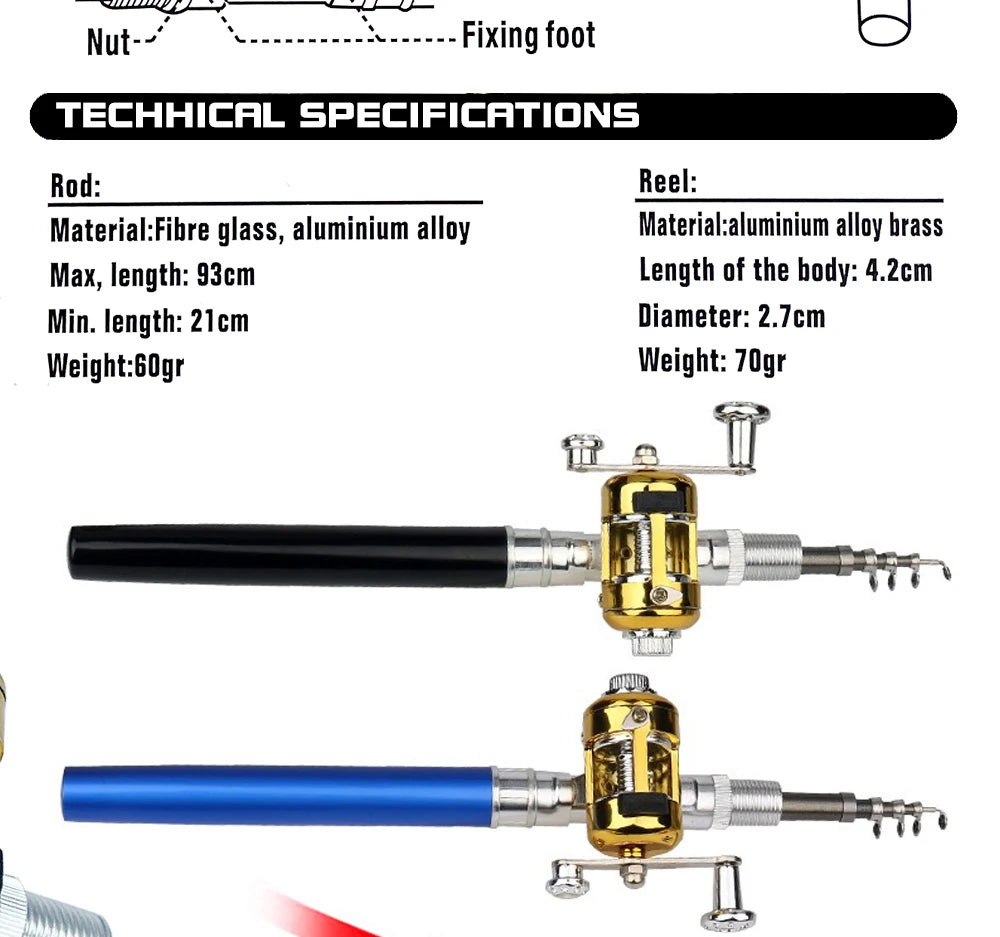 Fishing Rod Reel Combo Set