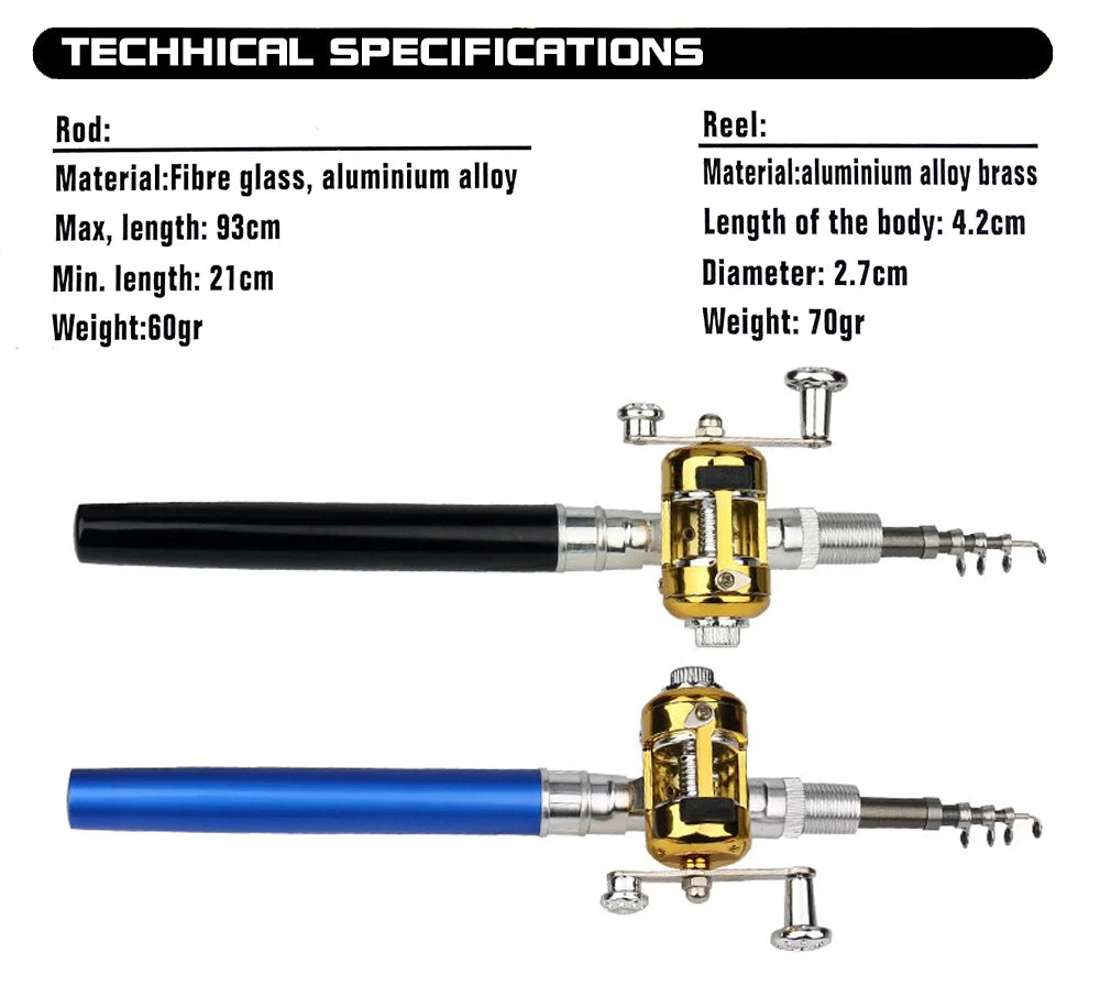 Fishing Rod Reel Combo Set