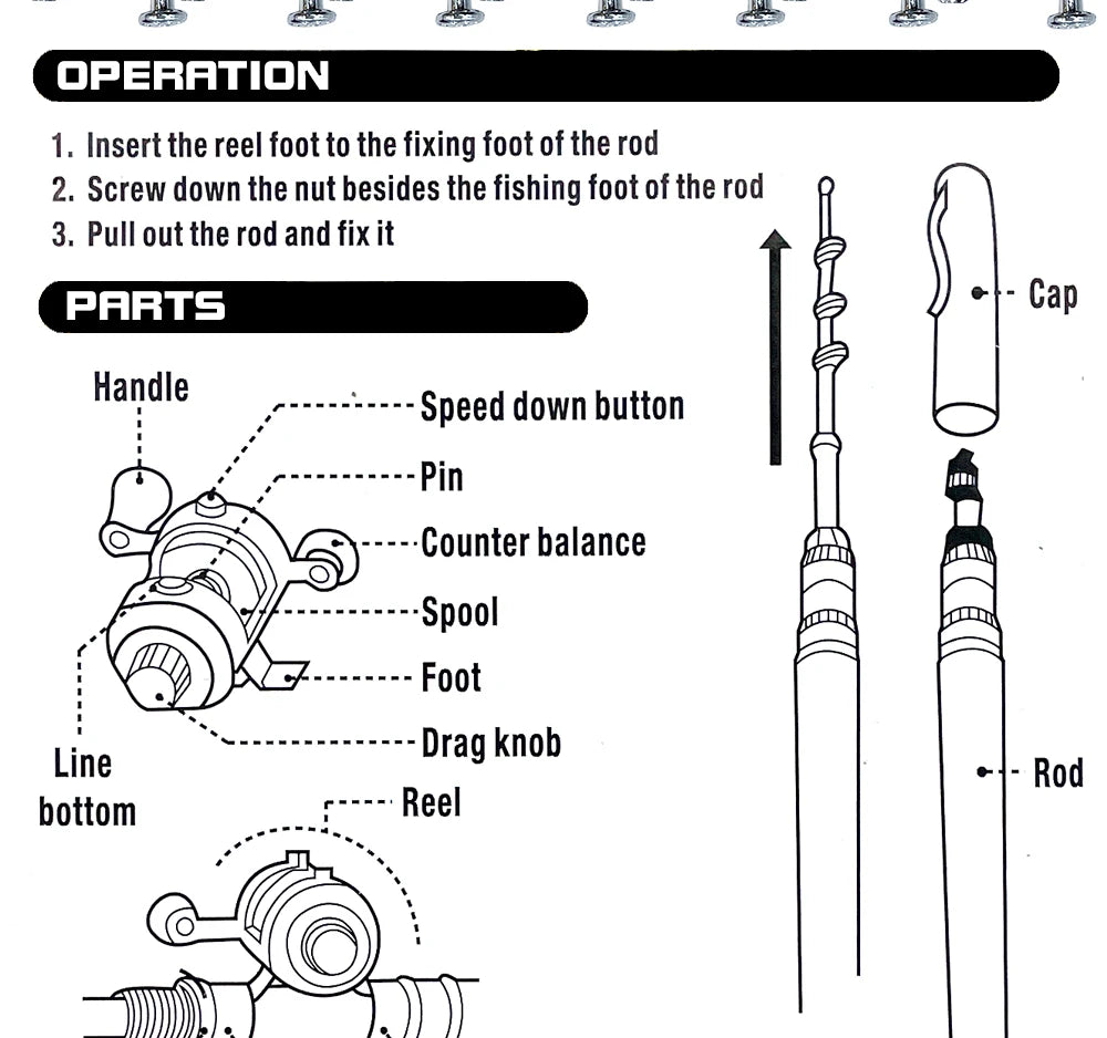 Fishing Rod Reel Combo Set