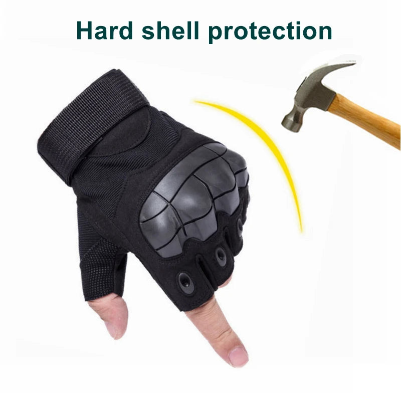 OutdoorTactical five fingers Gloves Hard Knuckle Paintball Airsoft Hunting Combat Ridin Motorcycle glog Hiking Half Finger Glove