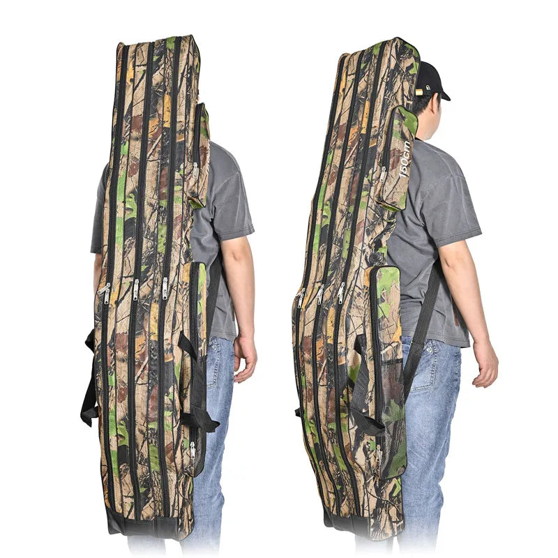 Three-layer Foldable Fishing Rod Bag