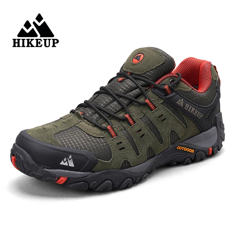 HIKEUP Men's  Suede Leather Hiking Shoes