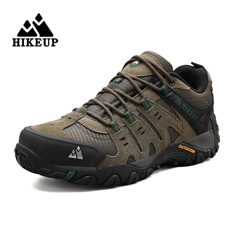 HIKEUP Men's  Suede Leather Hiking Shoes