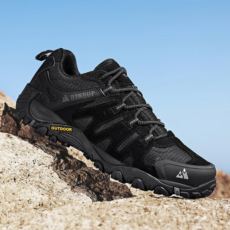 HIKEUP Men's  Suede Leather Hiking Shoes