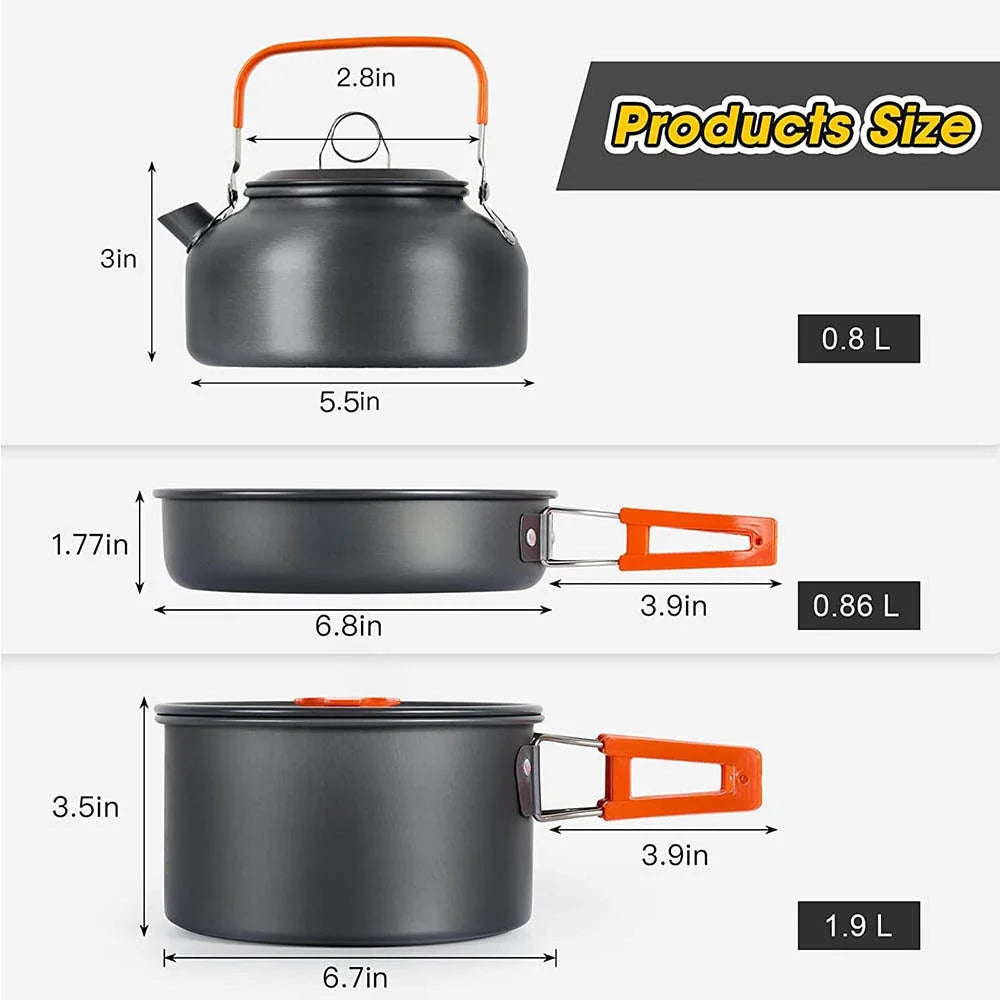 Non Stick Assorted Camping Pots