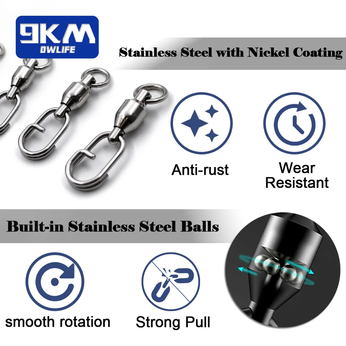 Fishing Swivels Snap Ball Bearing Swivel