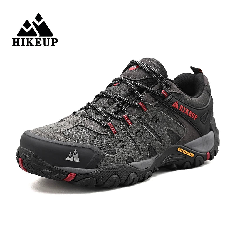 HIKEUP Men's  Suede Leather Hiking Shoes