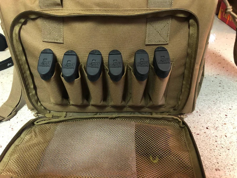 Gun Range Storage Bag Molle System Outdoor Hunting Accessory Nylon Gun Tactical Case Bags Pistol Tool Shoulder Pack Sniper Black