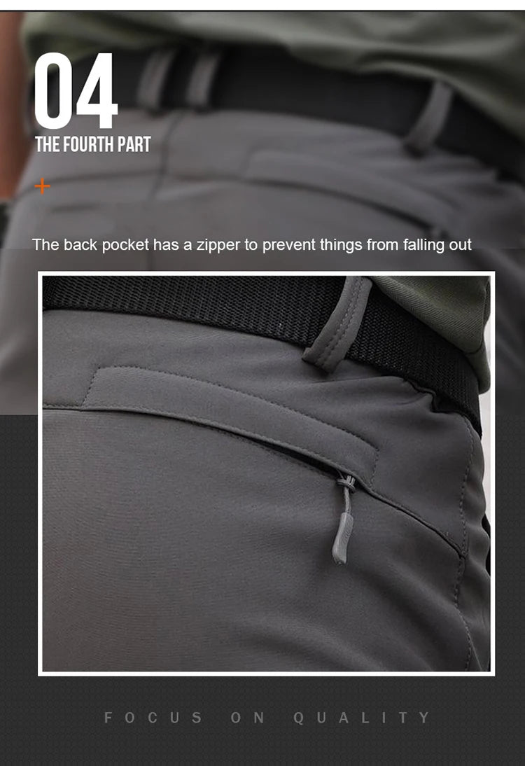 TRVLWEGO Thick Warm Fleece Hiking Pants Men Winter Waterproof Windproof Outdoor Soft Shell Rain Trekking Camping Ski Trousers