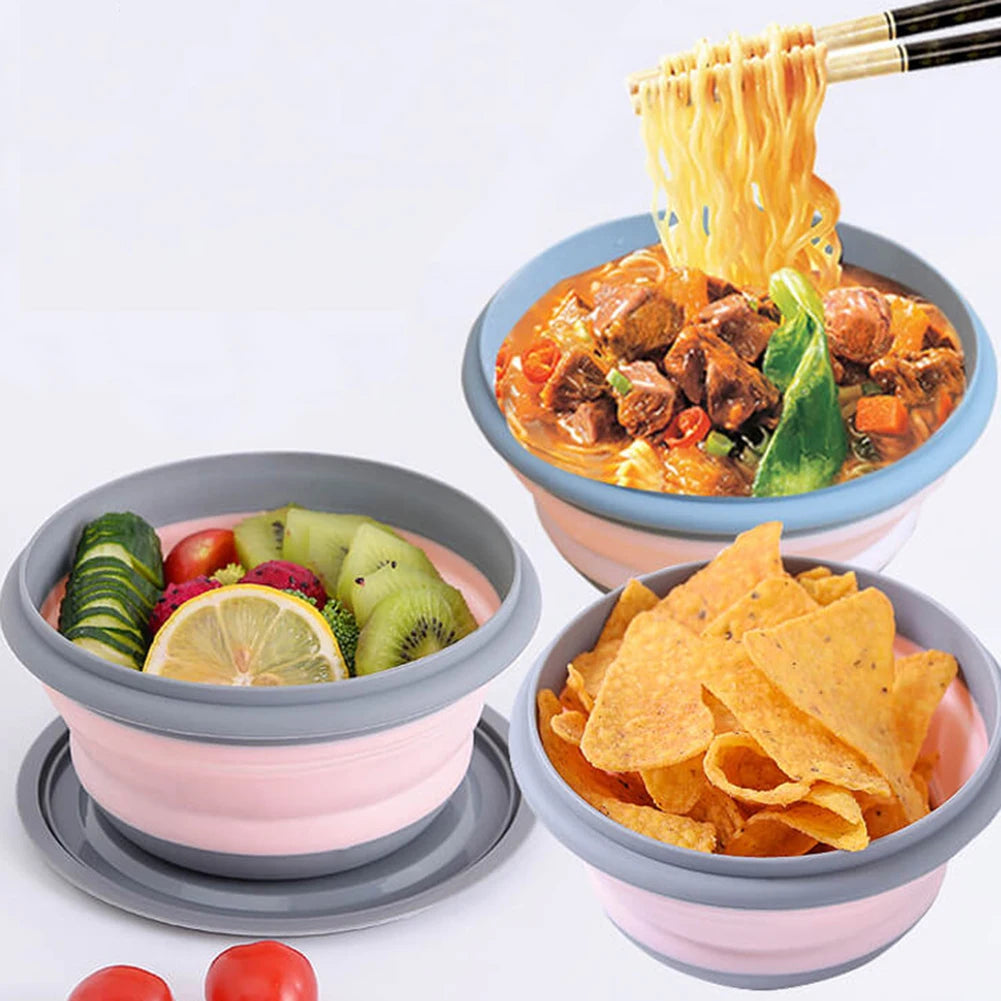 Portable Folding Silicone Lunch Box Bowl Set