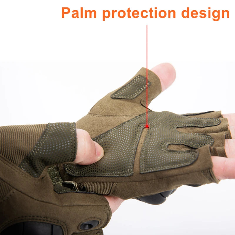 OutdoorTactical five fingers Gloves Hard Knuckle Paintball Airsoft Hunting Combat Ridin Motorcycle glog Hiking Half Finger Glove