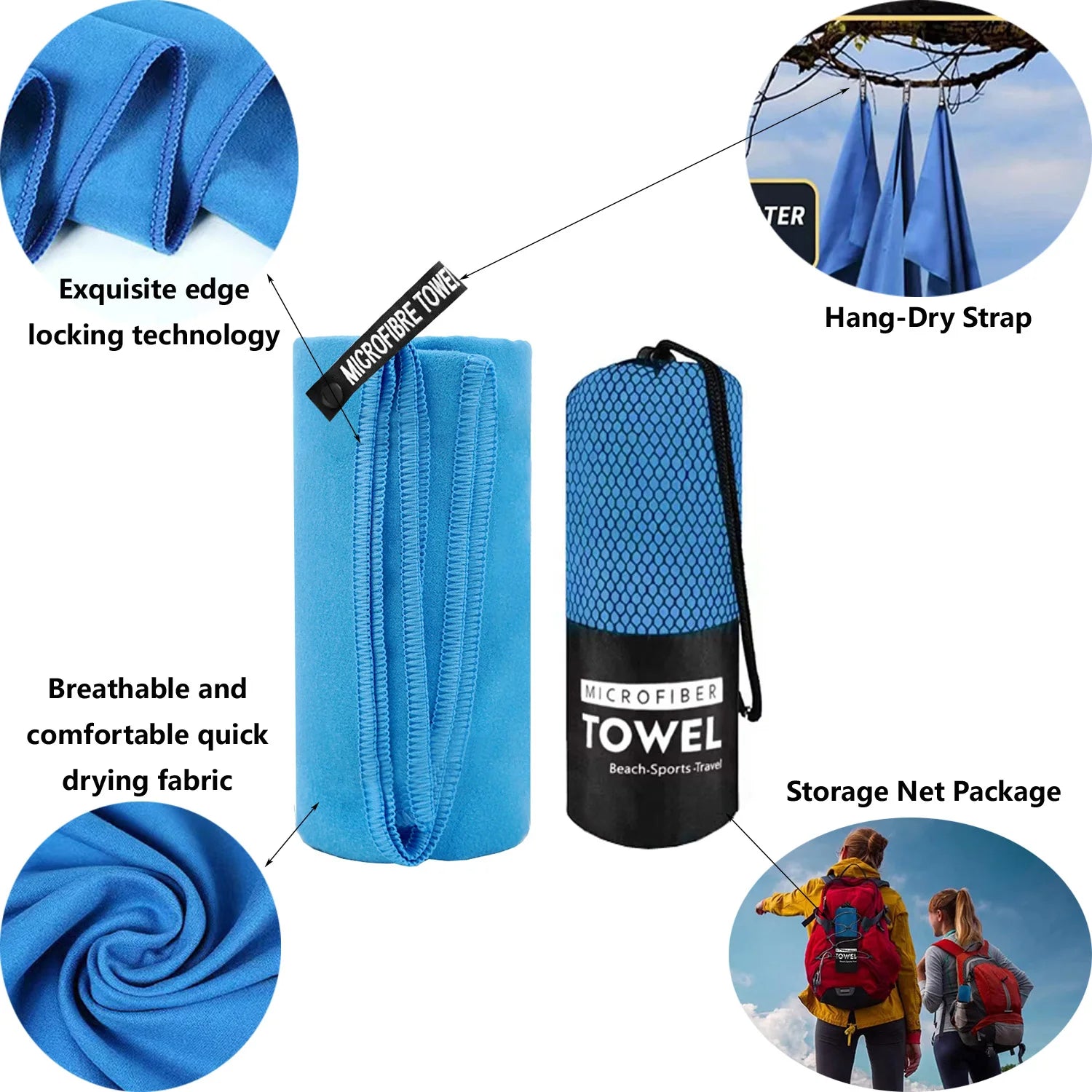 Quick-Drying Camping Hiking Towel 40x80CM