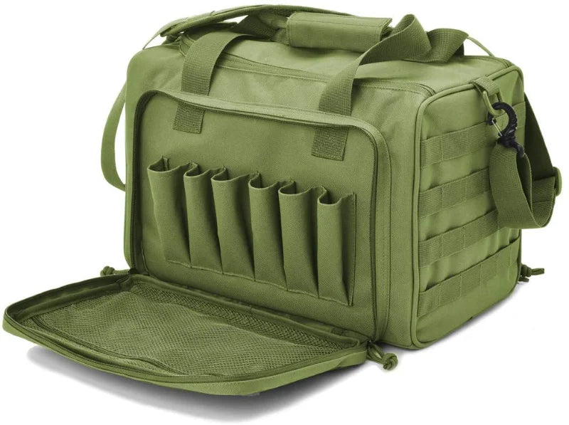 Gun Range Storage Bag Molle System Outdoor Hunting Accessory Nylon Gun Tactical Case Bags Pistol Tool Shoulder Pack Sniper Black