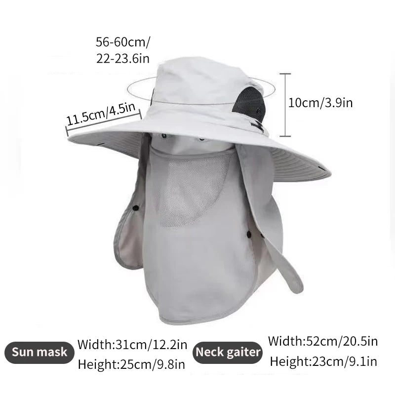 Fishing Hat with Mask Sun Protection