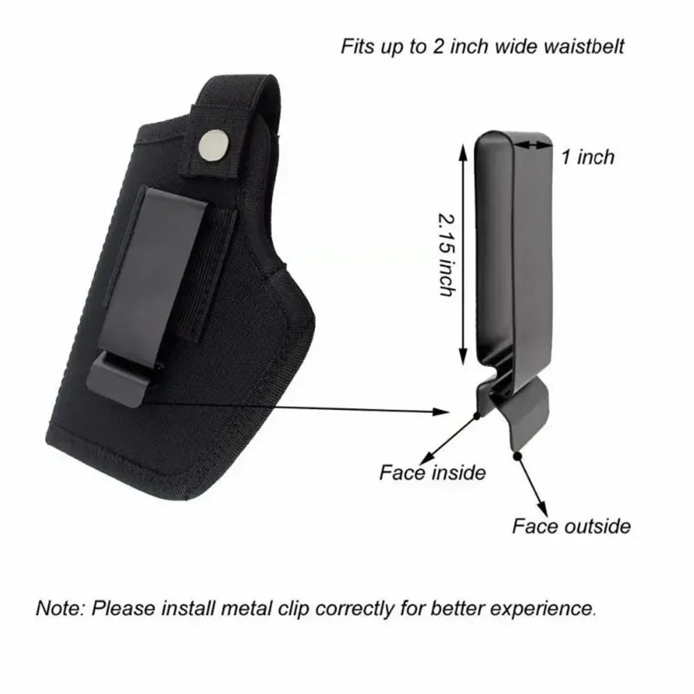 Outdoor Tactical Hunting Holster Nylon Concealed Gun Pouch for Glock Sig Sauer Beretta Kahr IWB General Tactical Equipment