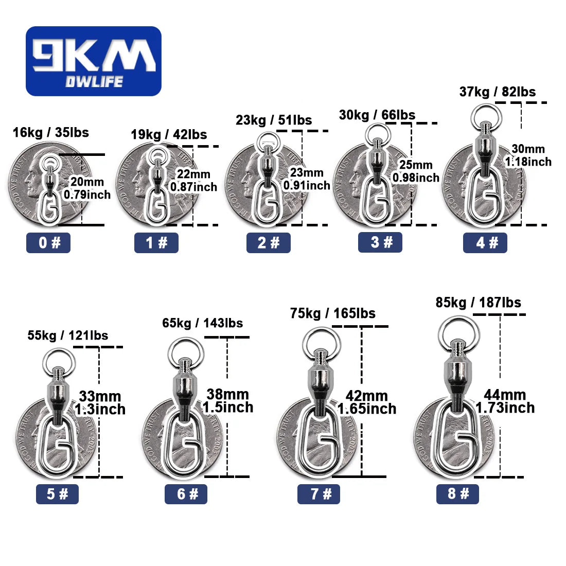 Fishing Swivels Snap Ball Bearing Swivel
