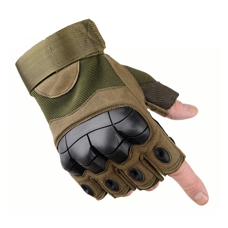 OutdoorTactical five fingers Gloves Hard Knuckle Paintball Airsoft Hunting Combat Ridin Motorcycle glog Hiking Half Finger Glove