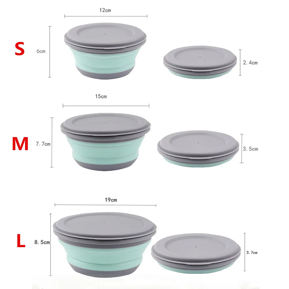 Portable Folding Silicone Lunch Box Bowl Set