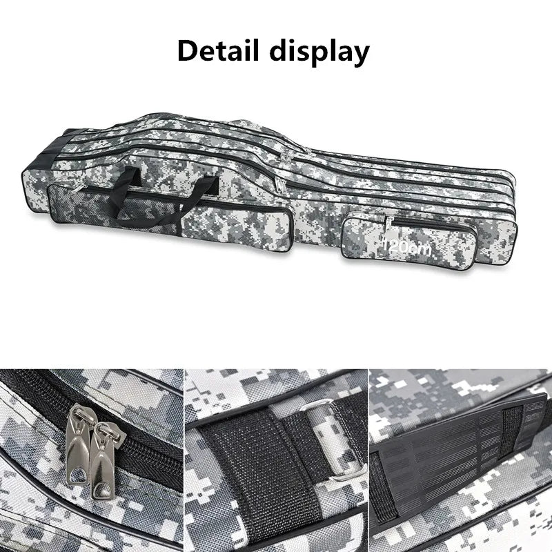Three-layer Foldable Fishing Rod Bag