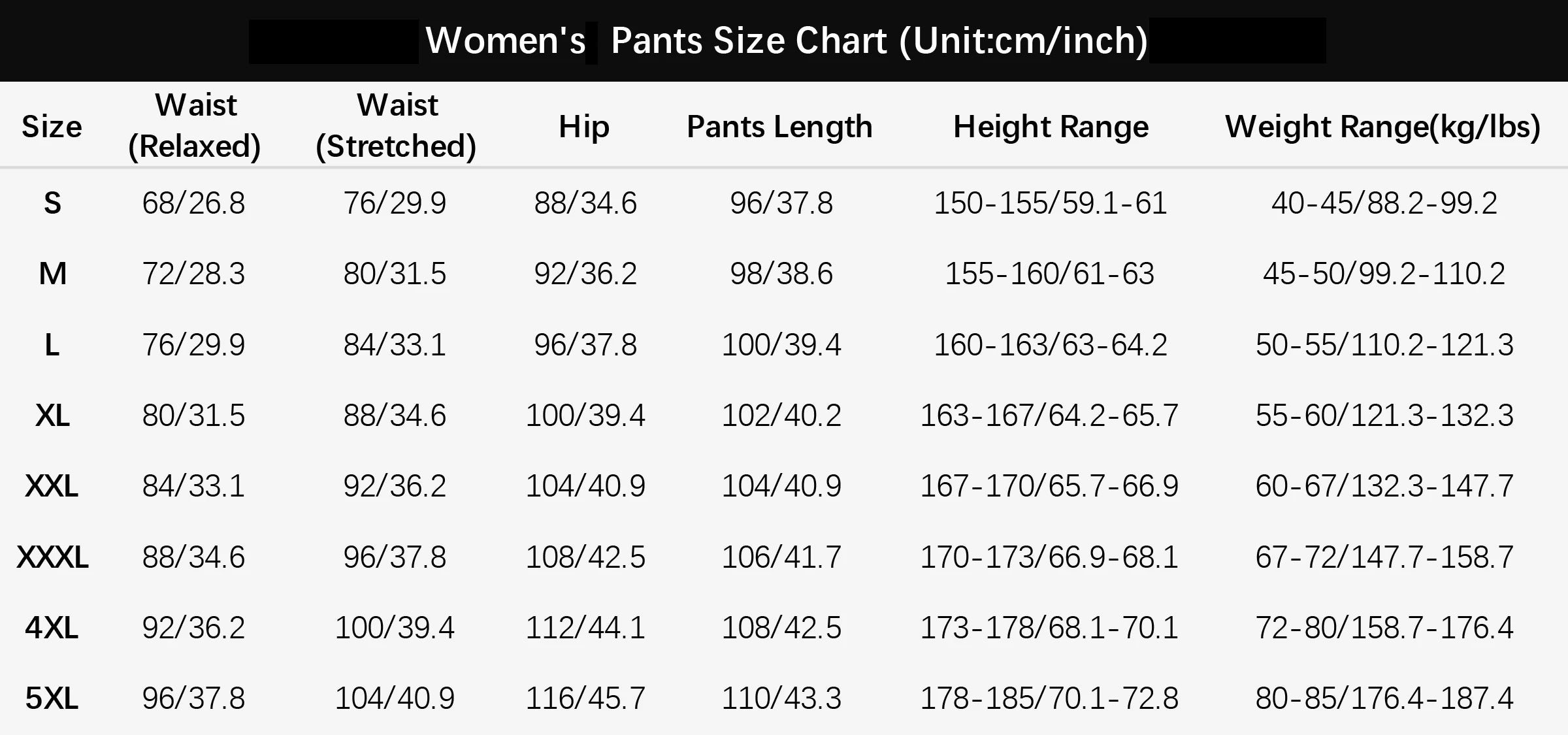 Men Women Pants